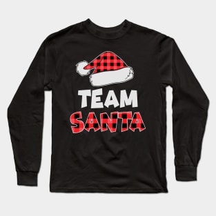 Red Buffalo Plaid Team Santa Family Matching Christmas gift Long Sleeve T-Shirt